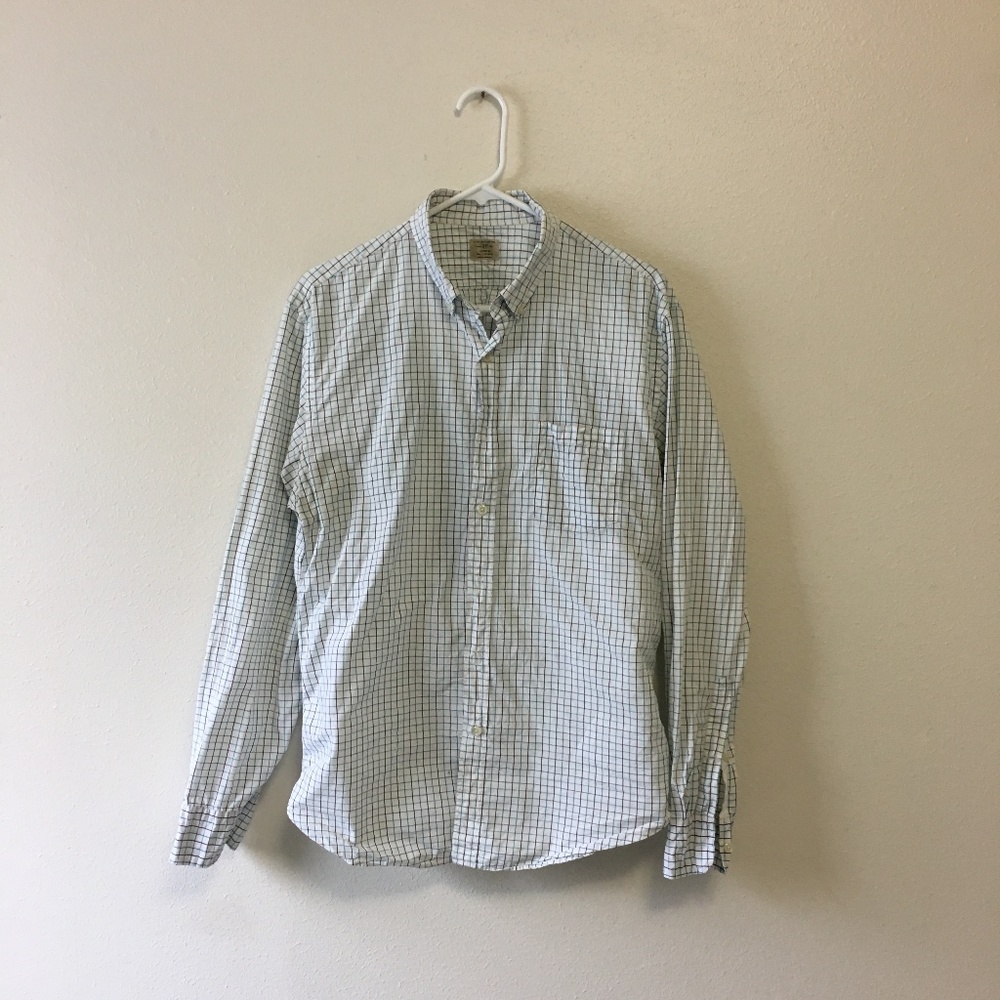 J.Crew White Checkered Long-sleeve Shirt